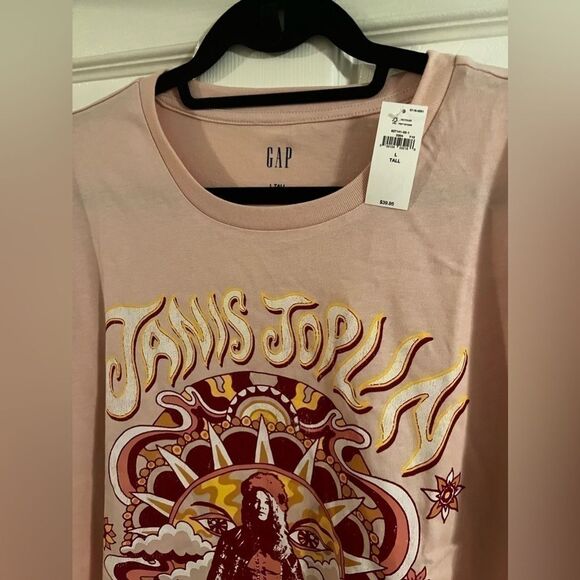 Gap pink Janis Joplin, large tall, nwt 70s tee - Picture 5 of 6